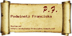 Podwinetz Franciska névjegykártya
